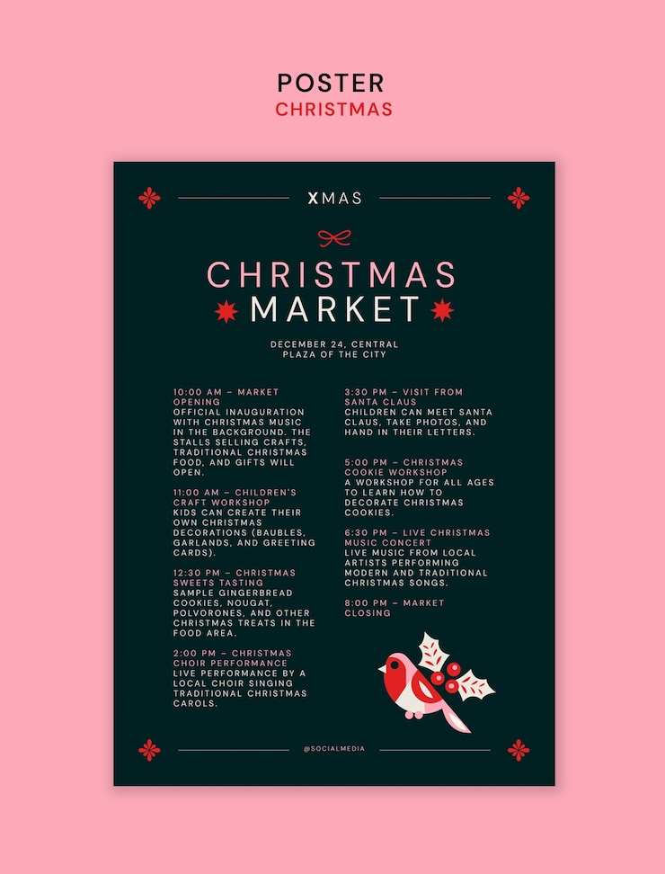 PSD gratuito diseño de plantilla de cartel de navidad