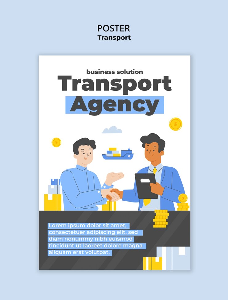 PSD gratuito diseño de plantilla de cartel de transporte