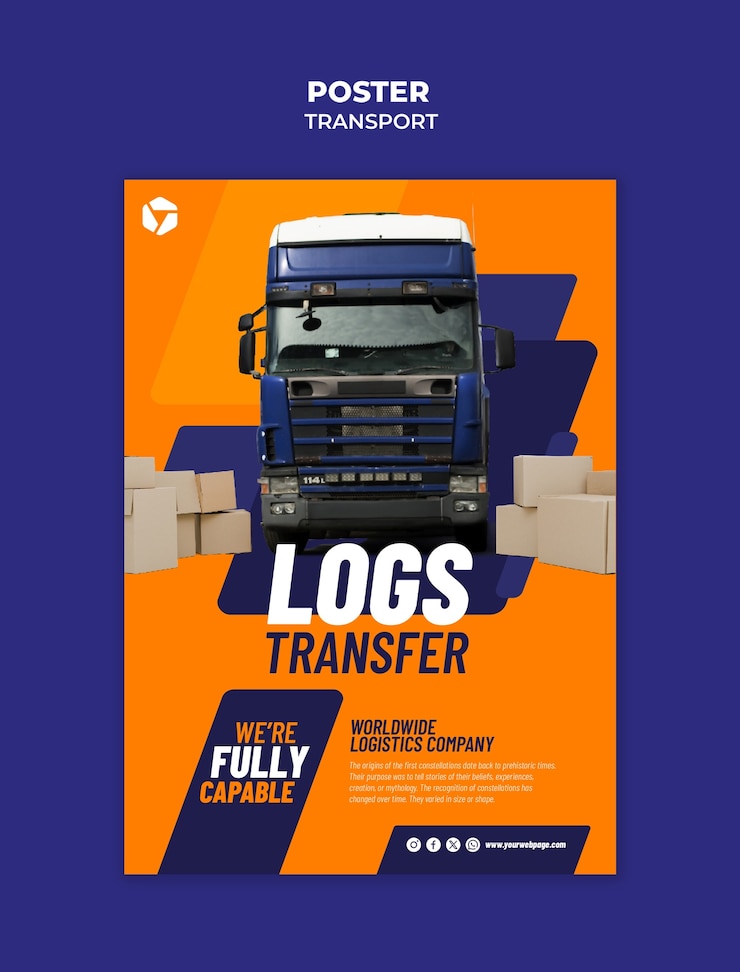 PSD gratuito diseño de plantilla de cartel de transporte