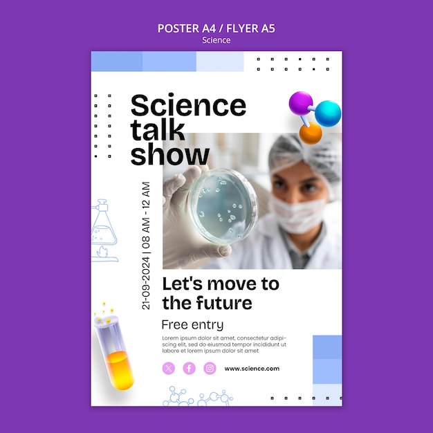 PSD gratuito diseño de plantilla de ciencia