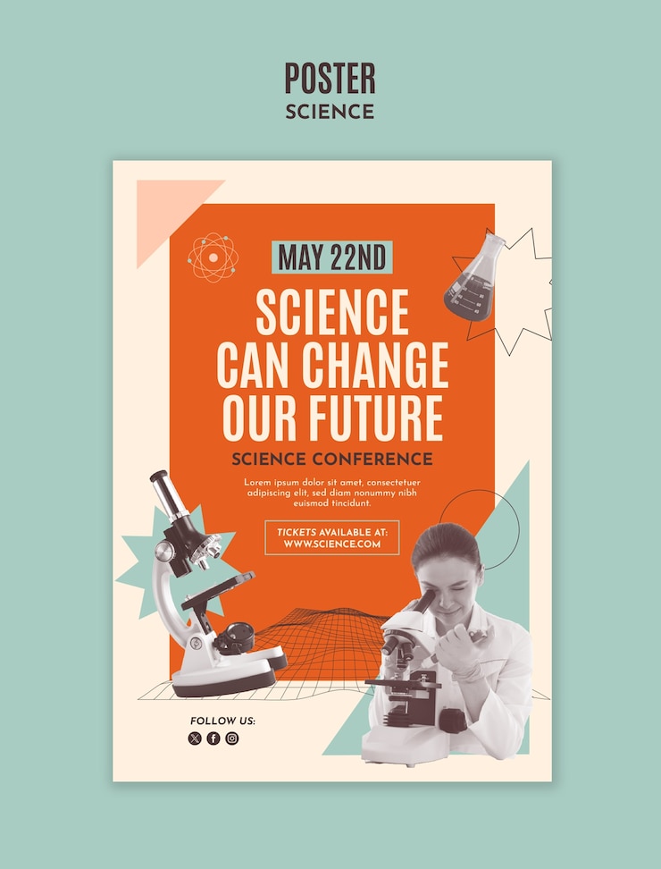 PSD gratuito diseño de plantilla de ciencia