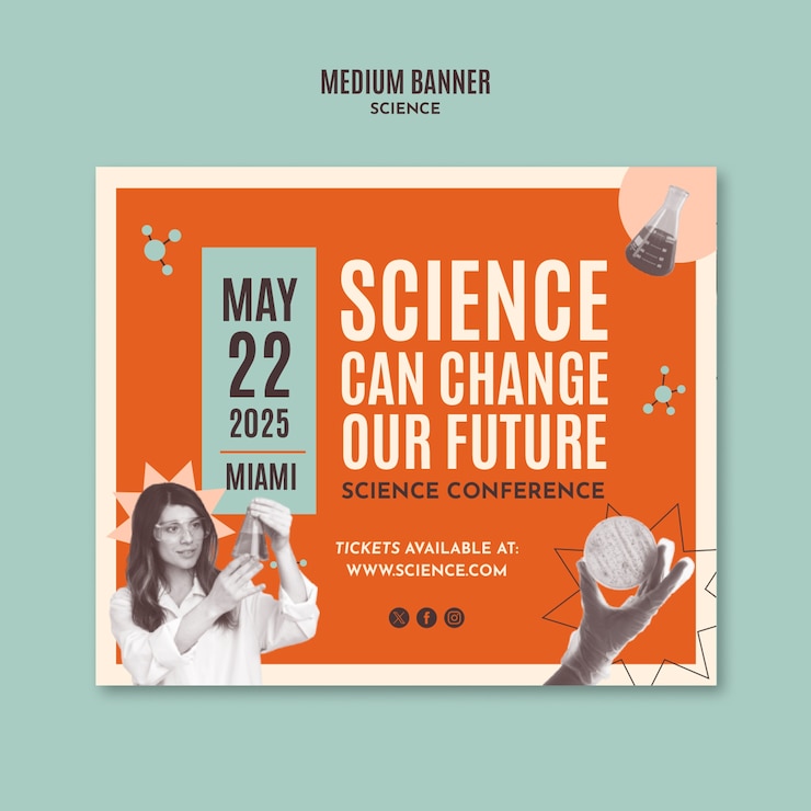 PSD gratuito diseño de plantilla de ciencia