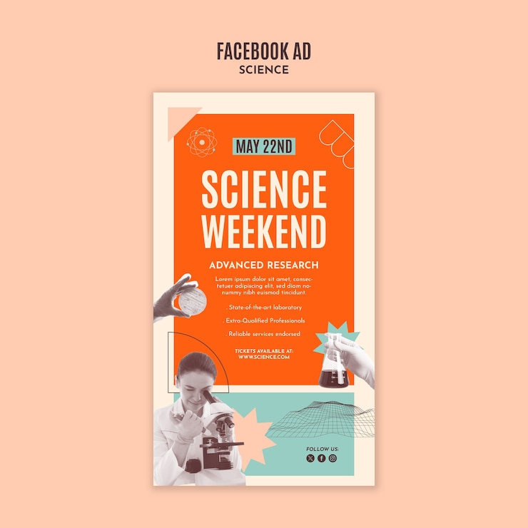 PSD gratuito diseño de plantilla de ciencia