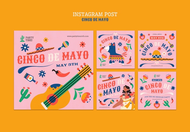 PSD gratuito diseño de plantilla de cinco de mayo