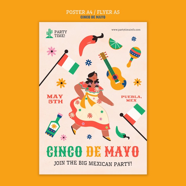 Diseño de plantilla de cinco de mayo