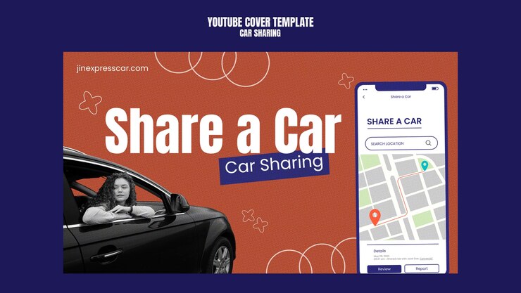 PSD gratuito diseño de plantilla de coche compartido
