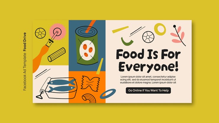 PSD gratuito diseño de plantilla de colecta de alimentos.