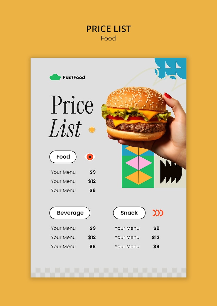 PSD gratuito diseño de plantilla de comida colorida