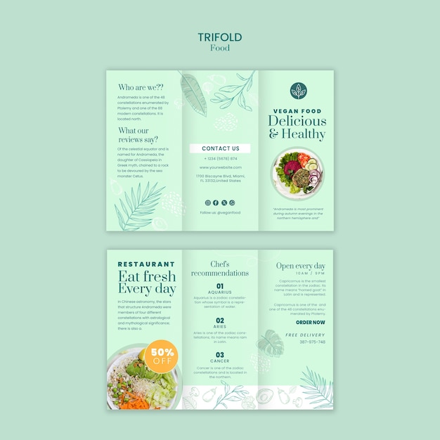 Diseño de plantilla de comida colorida