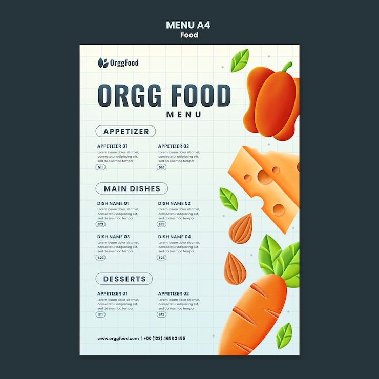 PSD gratuito diseño de plantilla de comida