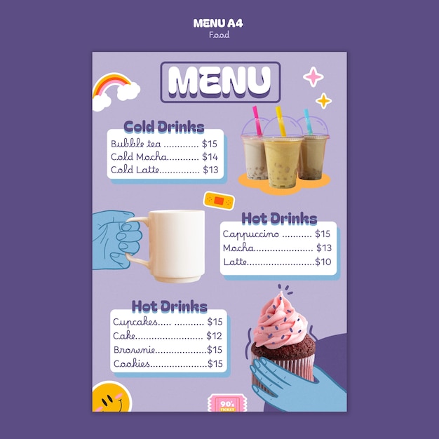 Diseño de plantilla de comida