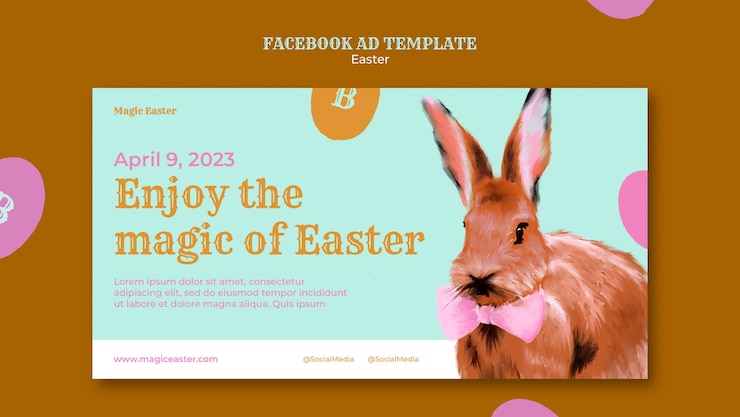 PSD gratuito diseño de plantilla de conejito de pascua