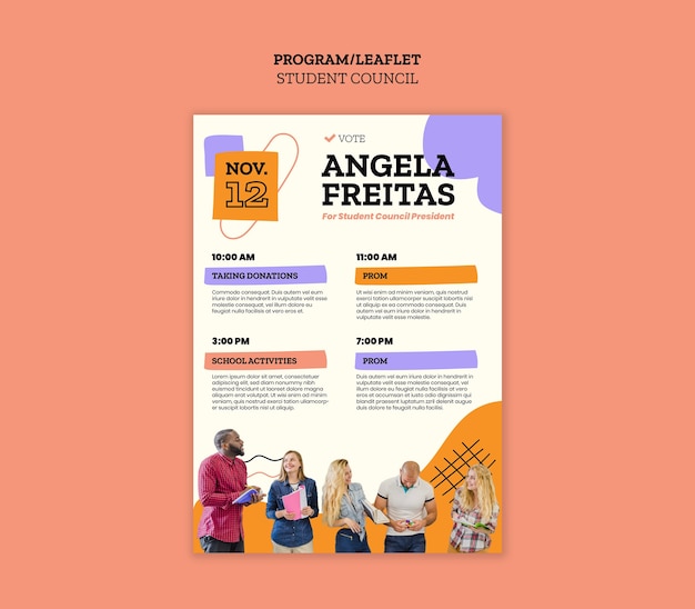 Diseño de plantilla de consejo estudiantil
