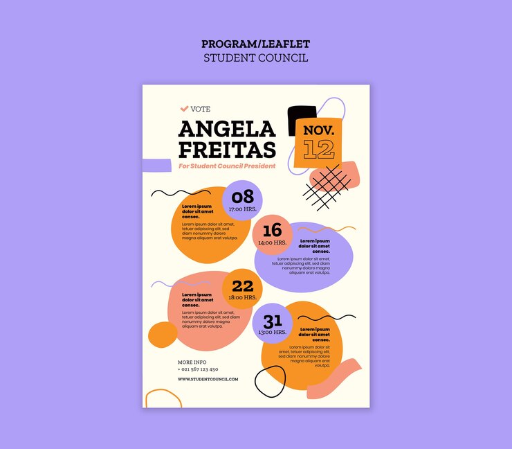 PSD gratuito diseño de plantilla de consejo estudiantil