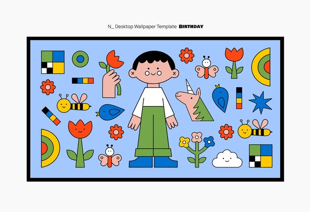 Diseño de plantilla de cumpleaños de niño