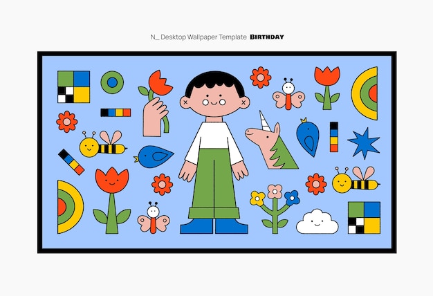 Diseño de plantilla de cumpleaños de niño