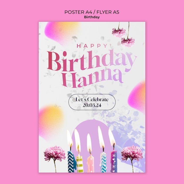 Diseño de plantilla de cumpleaños