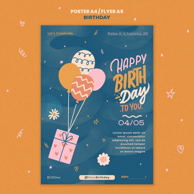 Diseño de plantilla de cumpleaños