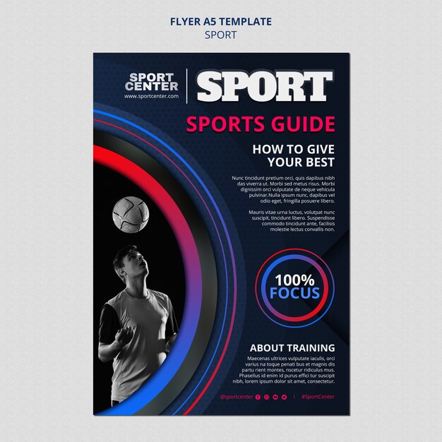 Diseño de plantilla de deporte degradado