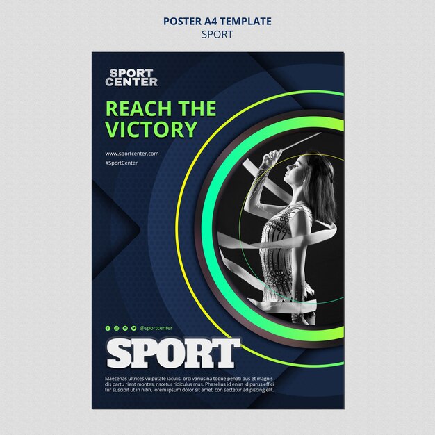 Diseño de plantilla de deporte degradado