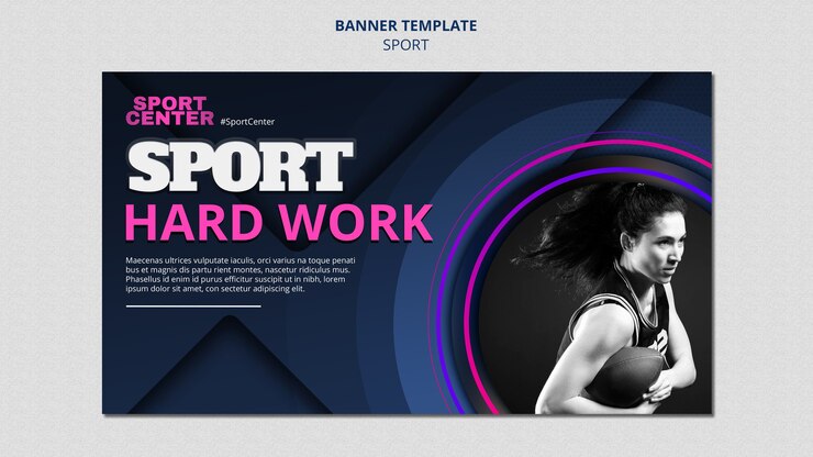 PSD gratuito diseño de plantilla de deporte degradado