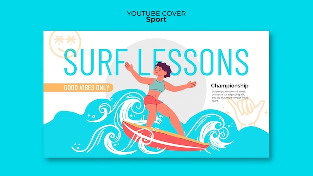 Diseño de plantilla de deporte de surf