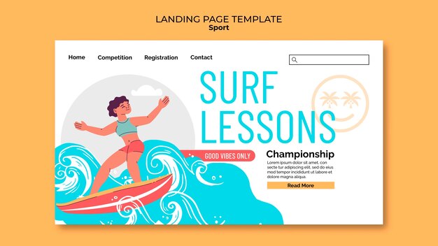 Diseño de plantilla de deporte de surf