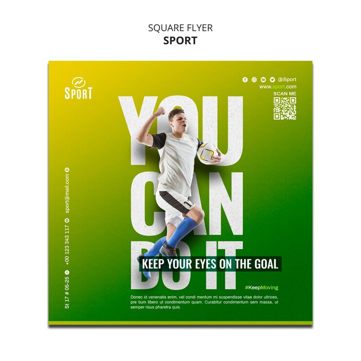 PSD gratuito diseño de plantilla deportiva