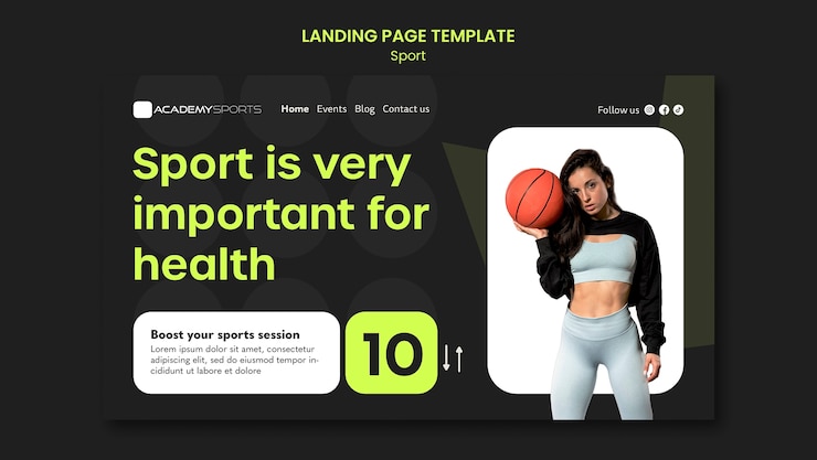 PSD gratuito diseño de plantilla deportiva