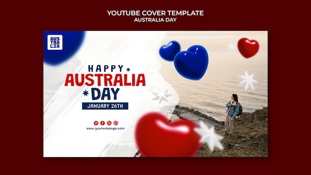 PSD gratuito diseño de plantilla del día de australia