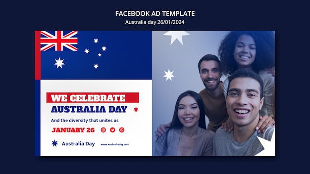 PSD gratuito diseño de la plantilla del día de australia