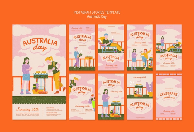 PSD gratuito diseño de plantilla del día de australia