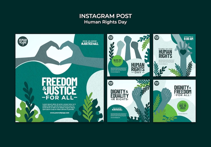 PSD gratuito diseño de plantilla del día de los derechos humanos.