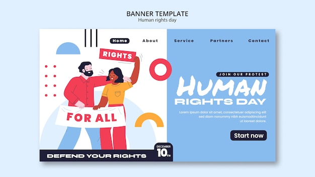 PSD gratuito diseño de la plantilla del día de los derechos humanos