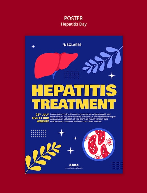 PSD gratuito diseño de la plantilla del día de la hepatitis