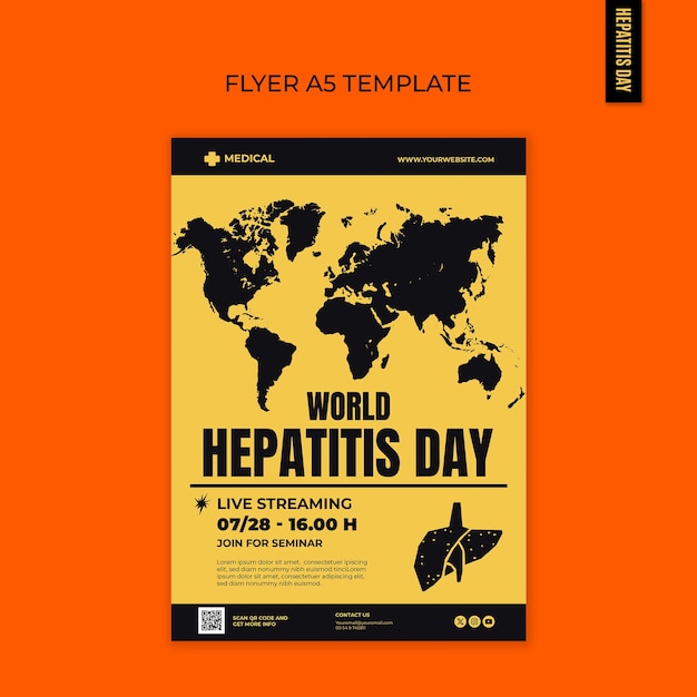 PSD gratuito diseño de la plantilla del día de la hepatitis