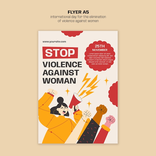 Diseño de plantilla para el Día Internacional de la Eliminación de la Violencia contra la Mujer