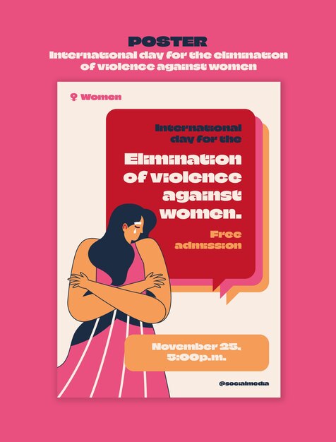 Diseño de plantilla para el Día Internacional de la Eliminación de la Violencia contra la Mujer