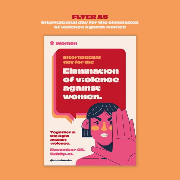 Diseño de plantilla para el Día Internacional de la Eliminación de la Violencia contra la Mujer