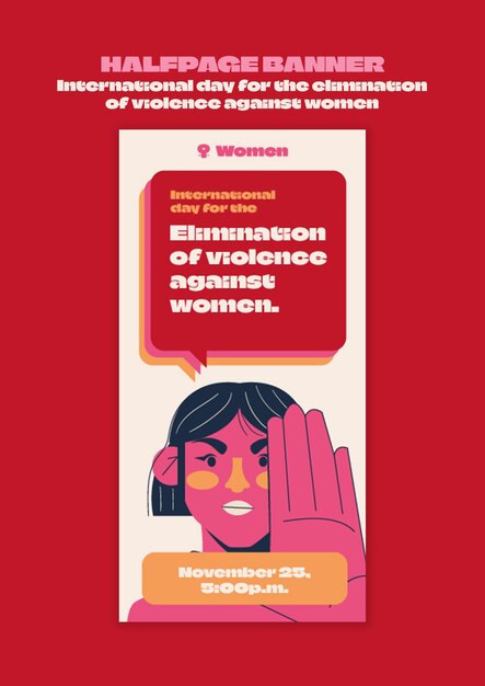 Diseño de plantilla para el Día Internacional de la Eliminación de la Violencia contra la Mujer