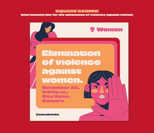 Diseño de plantilla para el Día Internacional de la Eliminación de la Violencia contra la Mujer