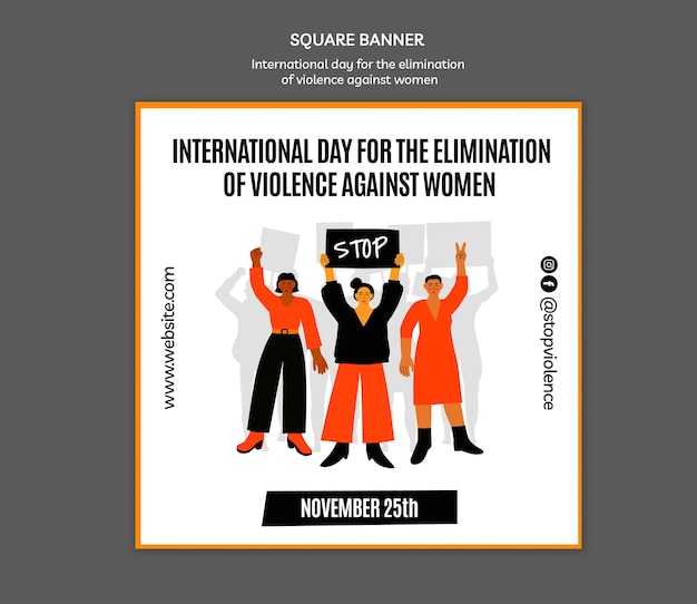 Diseño de plantilla para el Día Internacional de la Eliminación de la Violencia contra la Mujer