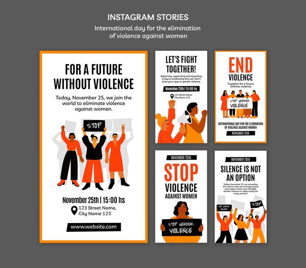 Diseño de plantilla para el Día Internacional de la Eliminación de la Violencia contra la Mujer