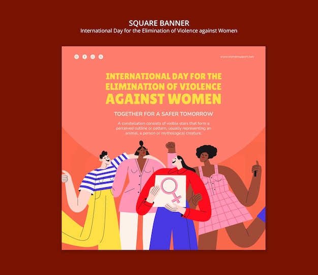 Diseño de plantilla para el Día Internacional de la Eliminación de la Violencia contra la Mujer