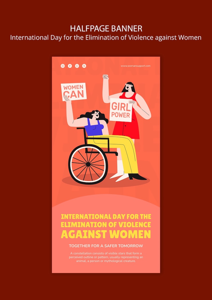 PSD gratuito diseño de plantilla para el día internacional de la eliminación de la violencia contra la mujer