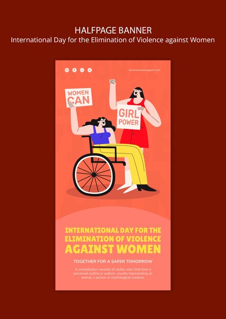 Diseño de plantilla para el Día Internacional de la Eliminación de la Violencia contra la Mujer