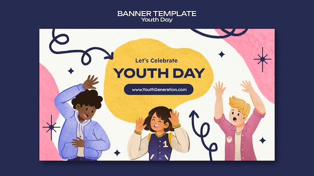 Diseño de plantilla del día internacional de la juventud.