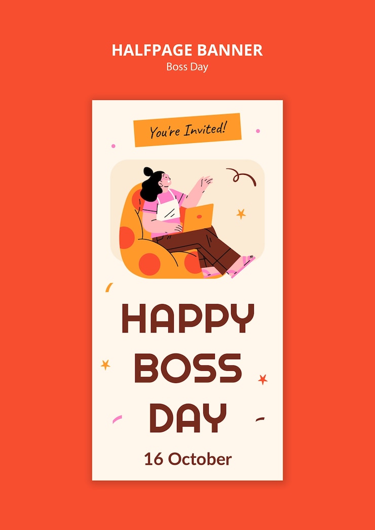 PSD gratuito diseño de la plantilla del día del jefe