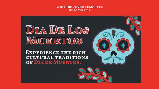 PSD gratuito diseño de plantilla de día de muertos.