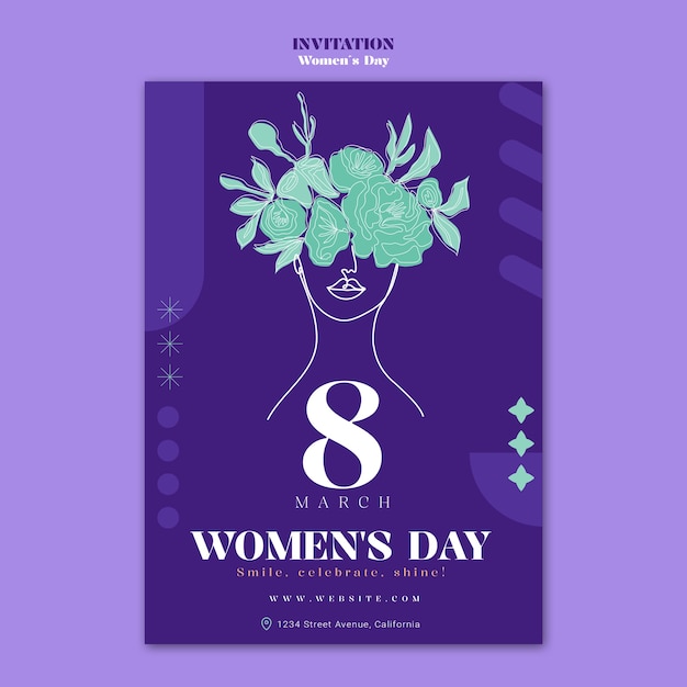 PSD gratuito diseño de plantilla del día de la mujer.